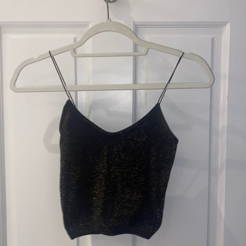 Black sparkly free people tank top
